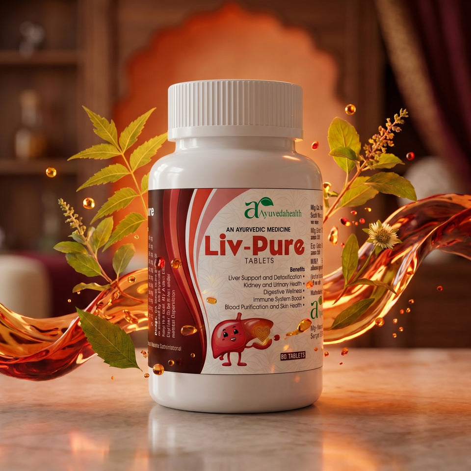 Ayurveda Health Liv-Pure Tablets | Ayurvedic Herbal Wellness Supplement with Giloy, Kalmegh & Bhringraj | 60 Tablets