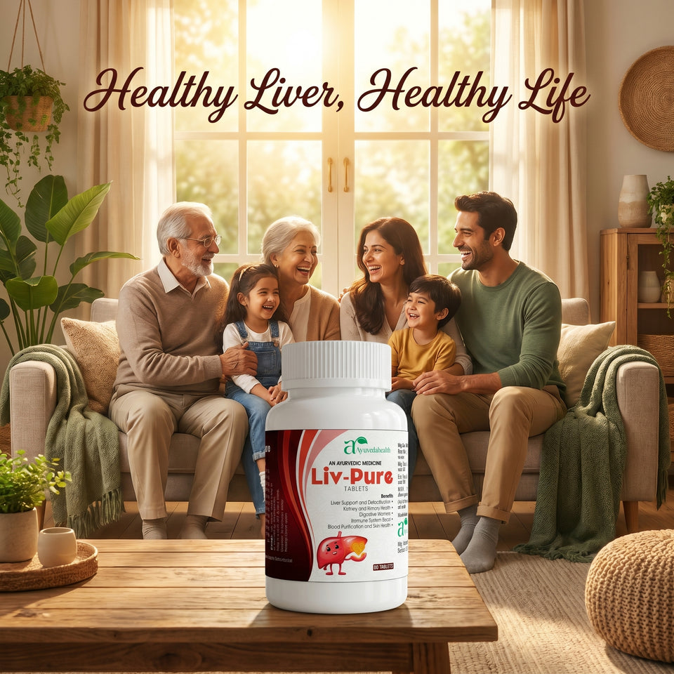 Ayurveda Health Liv-Pure Tablets | Ayurvedic Herbal Wellness Supplement with Giloy, Kalmegh & Bhringraj | 60 Tablets