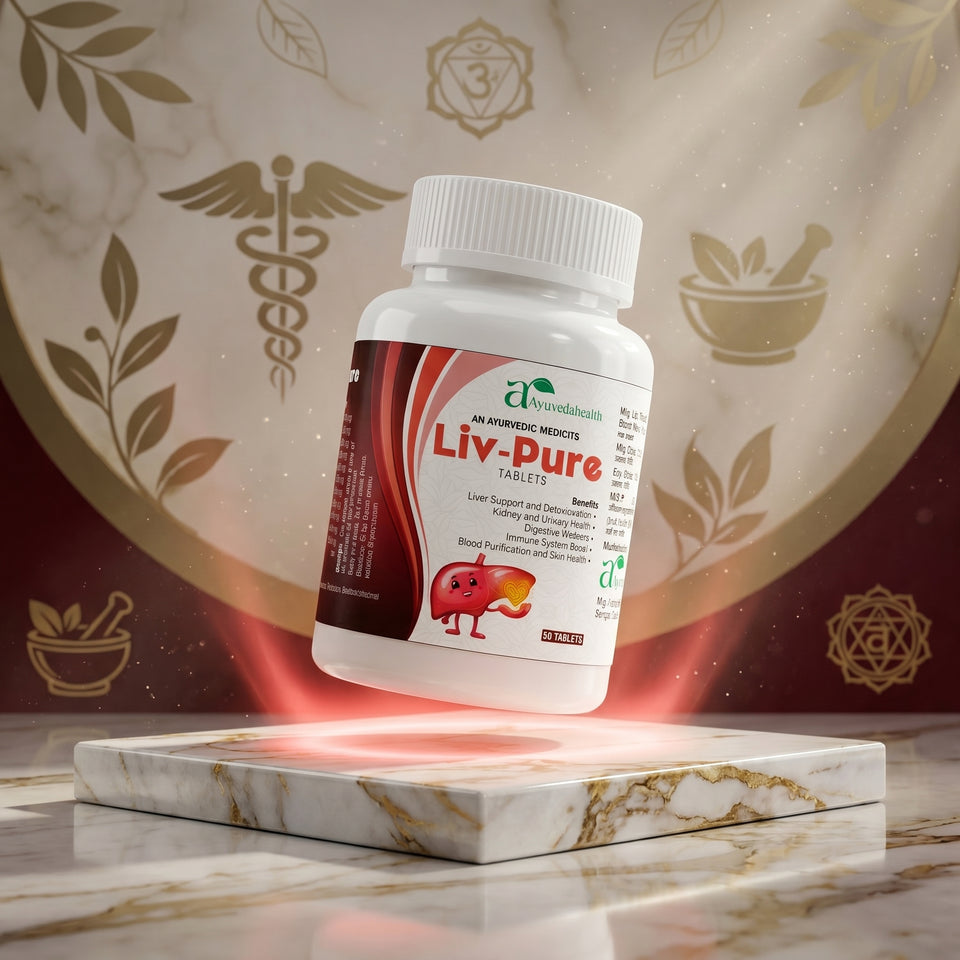 Ayurveda Health Liv-Pure Tablets | Ayurvedic Herbal Wellness Supplement with Giloy, Kalmegh & Bhringraj | 60 Tablets