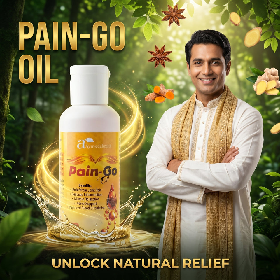 AyuvedaHealth Pain-Go Oil | Ayurvedic Herbal Pain Relief Oil for Joint, Muscle & Back Pain | Natural Relaxation & Body Comfort Support | Fast Absorbing Massage Oil
