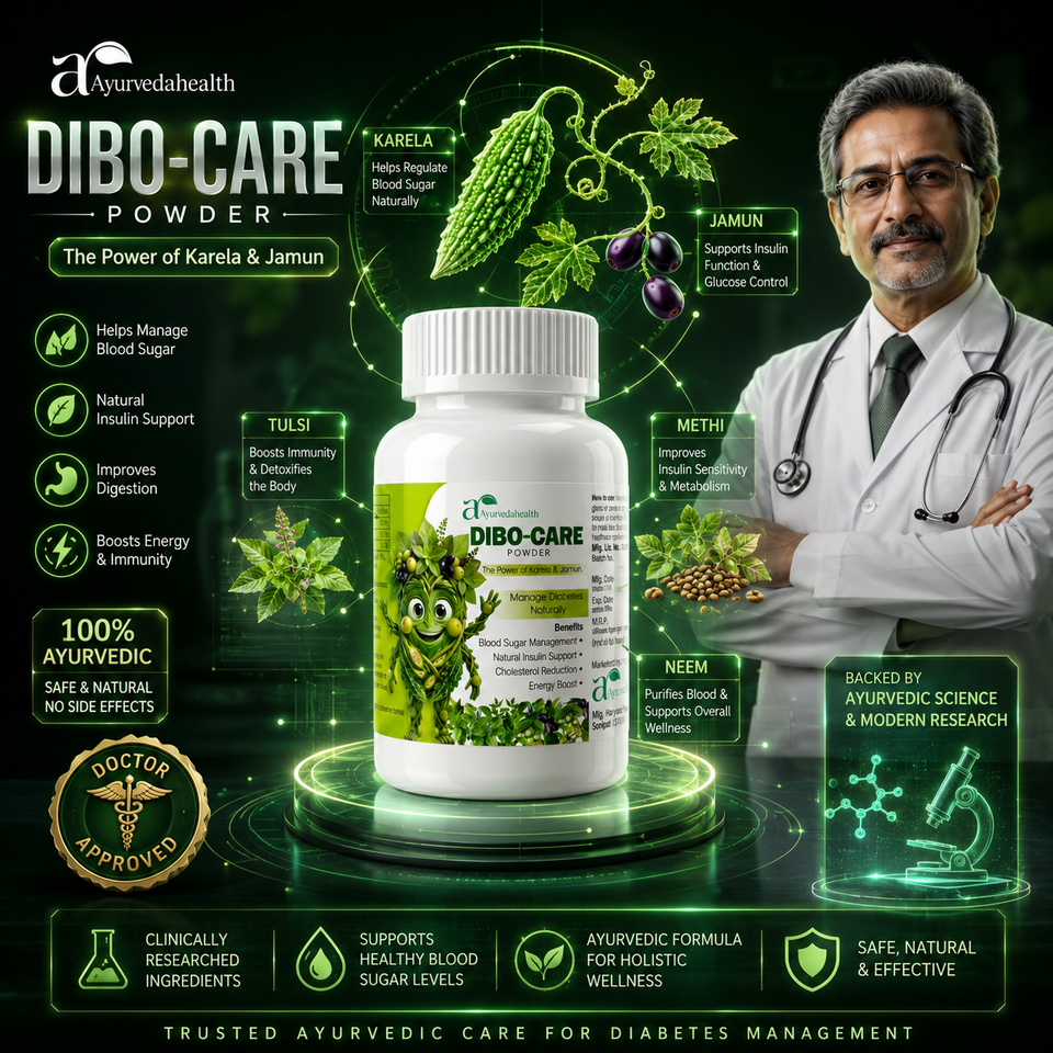 Ayurveda Health Dibo-Care Powder | Karela & Jamun Herbal Wellness Supplement for Blood Sugar Support | 200g