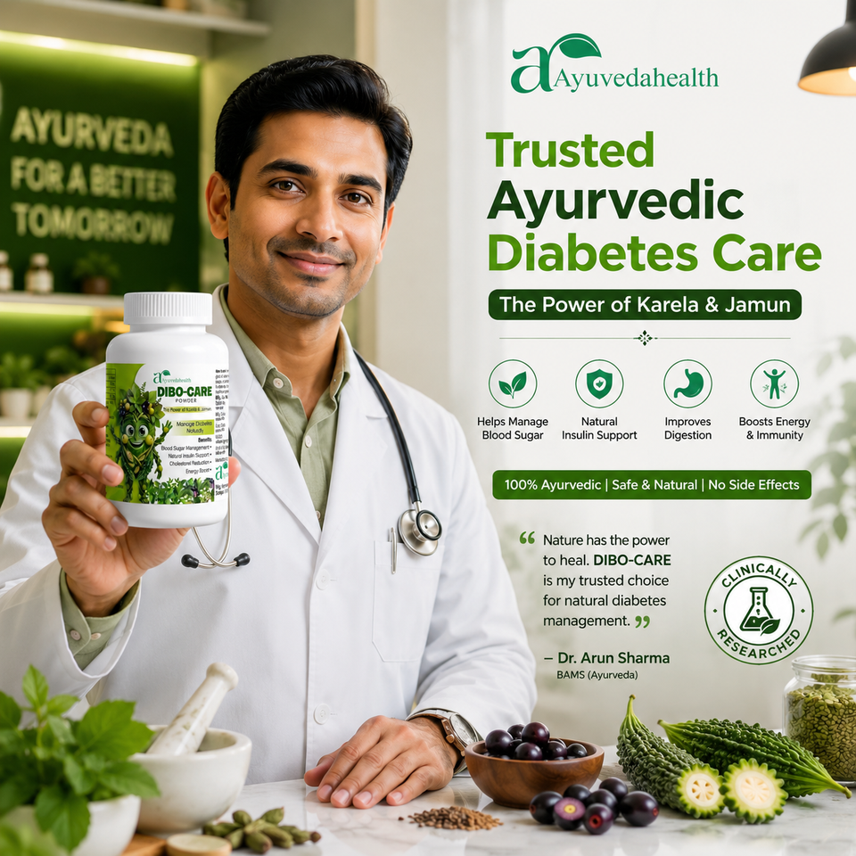 Ayurveda Health Dibo-Care Powder | Karela & Jamun Herbal Wellness Supplement for Blood Sugar Support | 200g